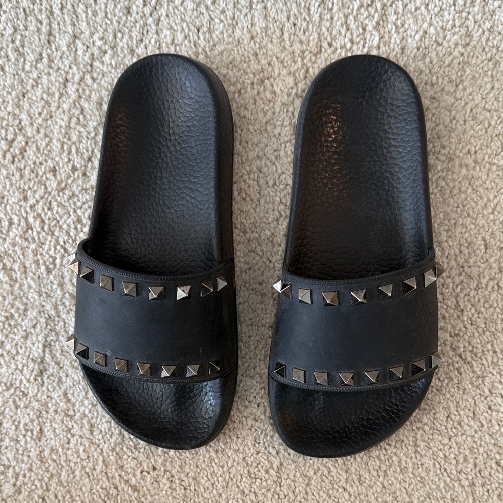 Valentino Black Studded Sandals